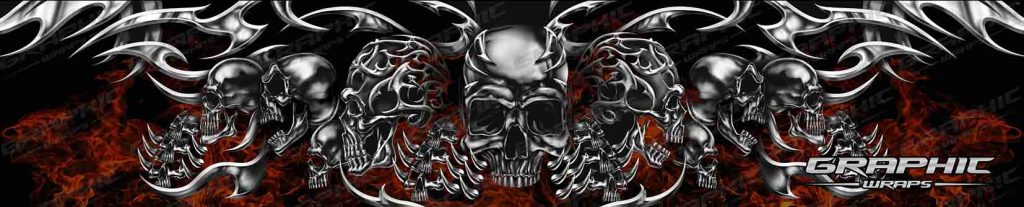 Tribal Metal Skulls Flames WM
