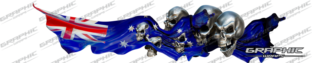 Australian Skull Flag WM