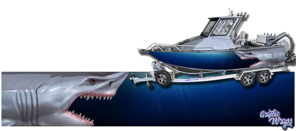 Great White Monster Shark Boat Wrap 2