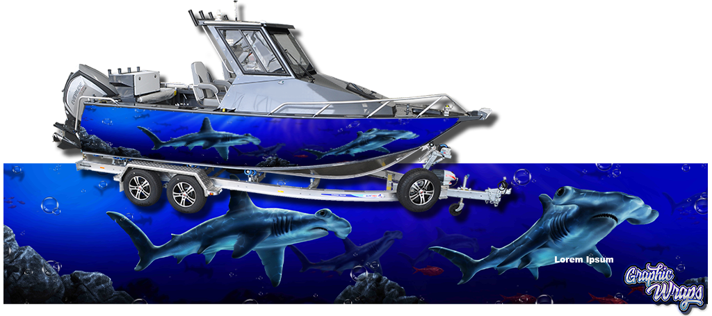 HammerHead Shark Boat Wrap