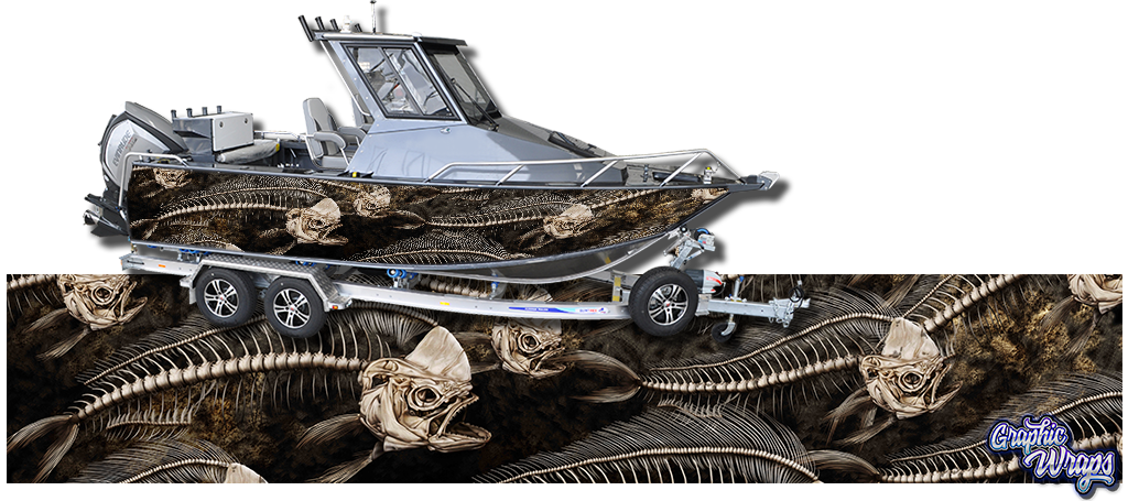 Mahi Bone Fish boat wrap