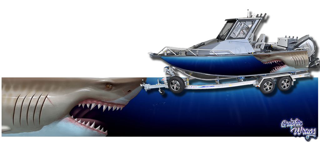 Tiger Shark Monster Boat Wrap 2