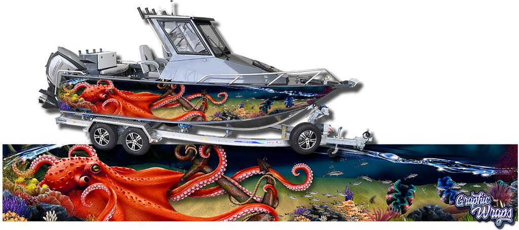 Octopus Boat Wrap Art