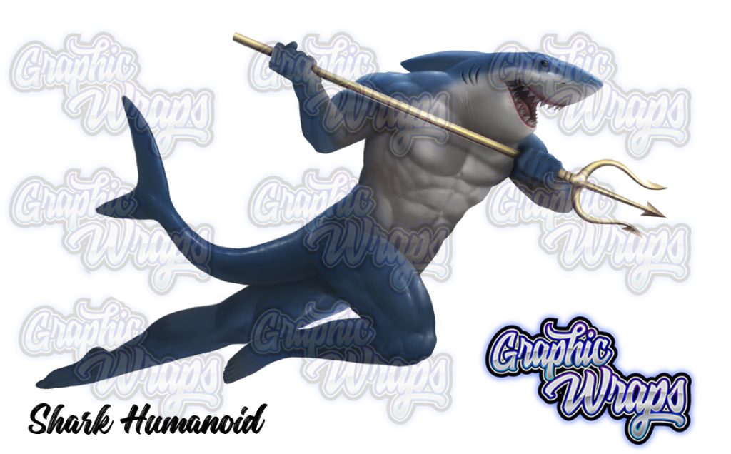 Shark Humanoid Graphic Wraps Character Asset 1